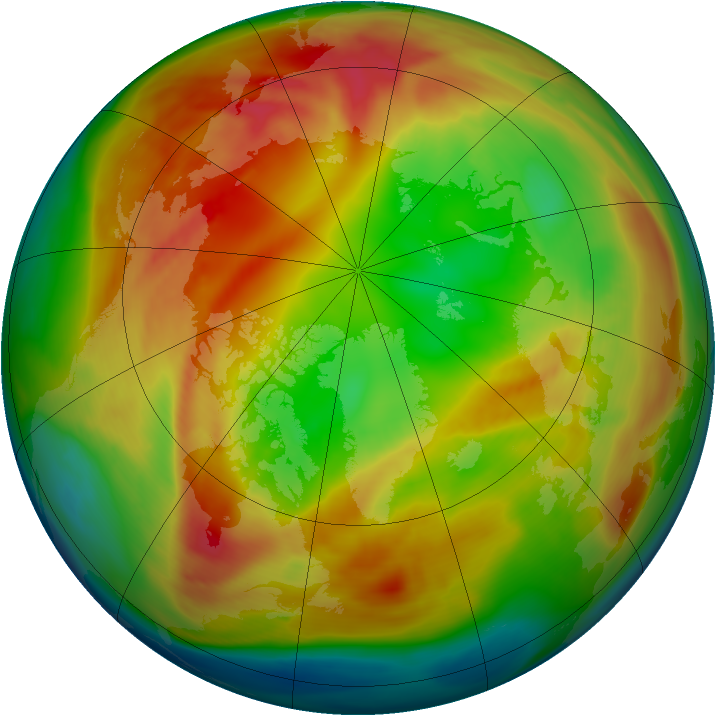 Arctic ozone map for 18 February 2007